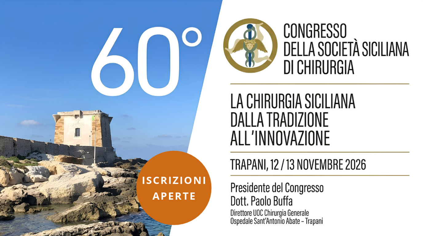 60° Congresso Regionale della Società Siciliana di Chirurgia, Trapani 12 e 13 novembre 2026, Presidente Dott. Paolo Buffa